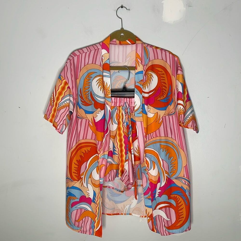 Shein Colorful Multicolored Patterned Two Piece B… - image 1